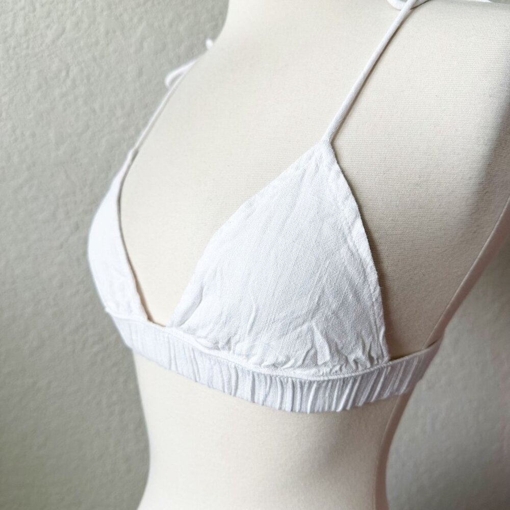 437 White Tie Shoulder Bikini Top - Picture 4 of 9